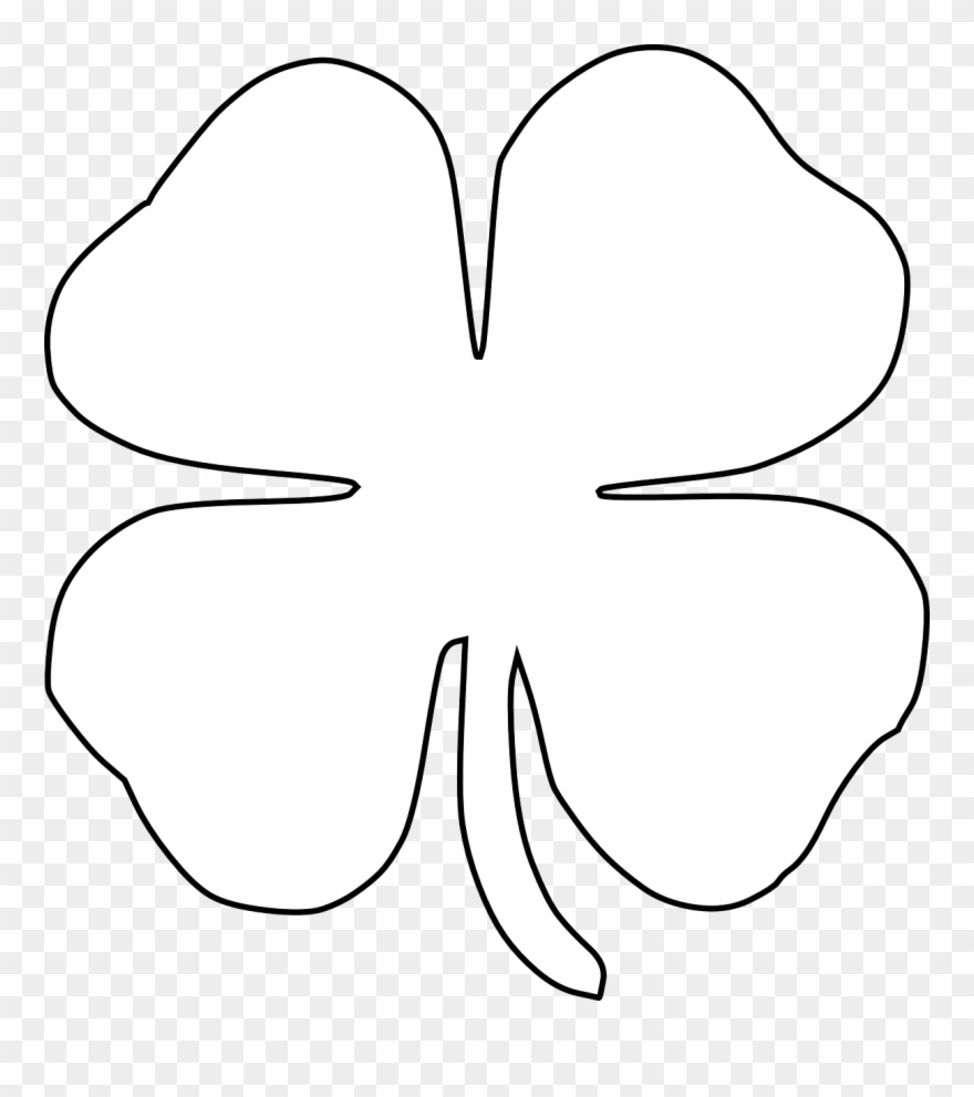 Large Free Printable Tattoo Designs - Four Leaf Clover Clip Art - Png Download