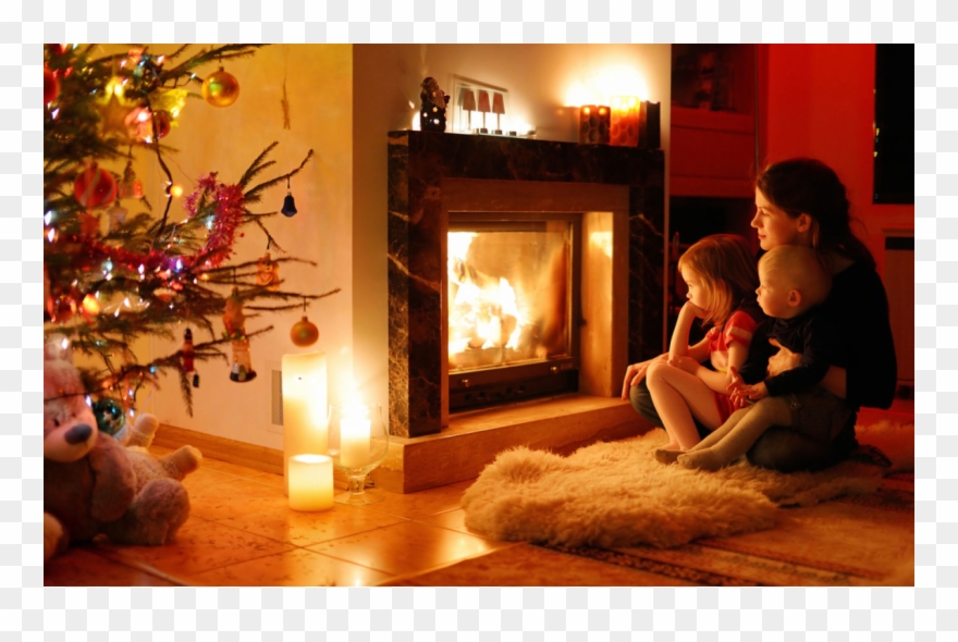 Library Royalty Free Clip Art Thinking Cartoon Children - Chimney Fire In Winter - Png Download