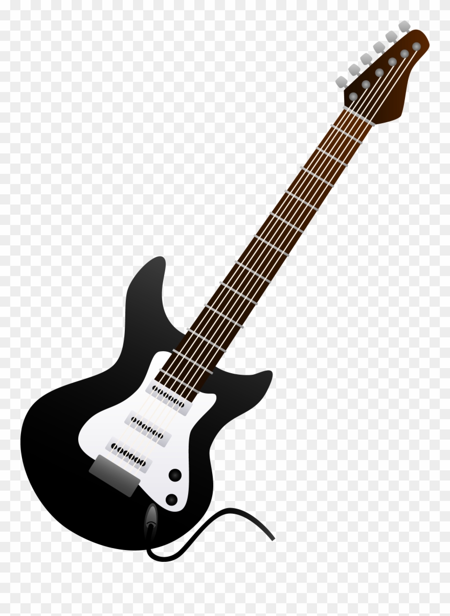 Acoustic Guitar Clipart Clip Art Black - Black Electric Guitar Clip Art - Png Download