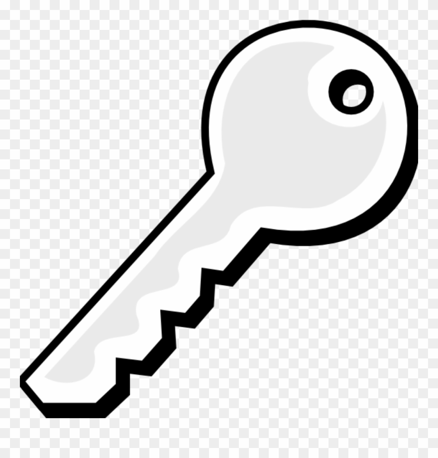 Free Key Clipart White Key Clip Art At Clker Vector - Clip Art Transparent Key - Png Download