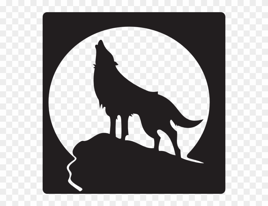 Free Clip Art Wolves - Wolf On Rock Drawing - Png Download