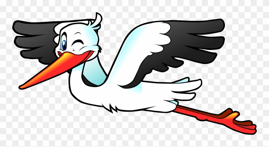 Big Image - Cartoon Stork Png Clipart