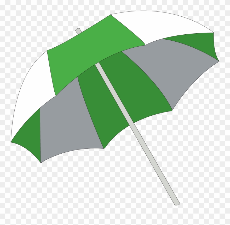 Broken Umbrella Clipart - Green Beach Umbrella Clipart - Png Download