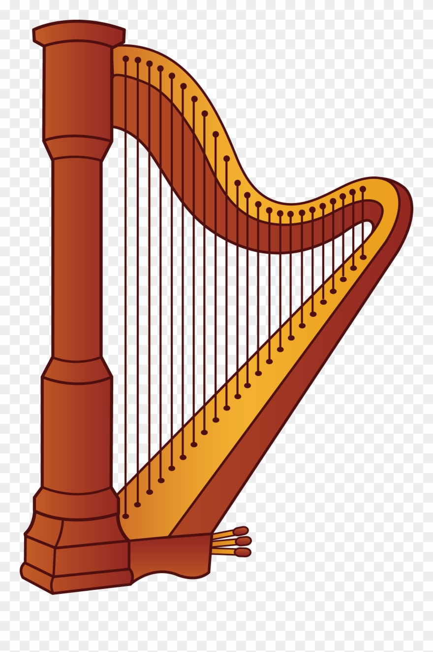 Harp Silhouette Clip Art - Harp Musical Instrument - Png Download