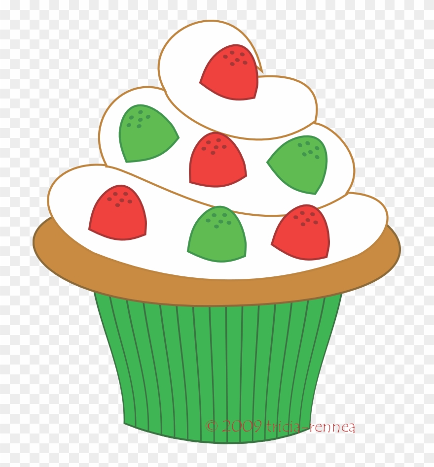 Large Cupcake Clipart Collection - Christmas Cupcake Clipart - Png Download