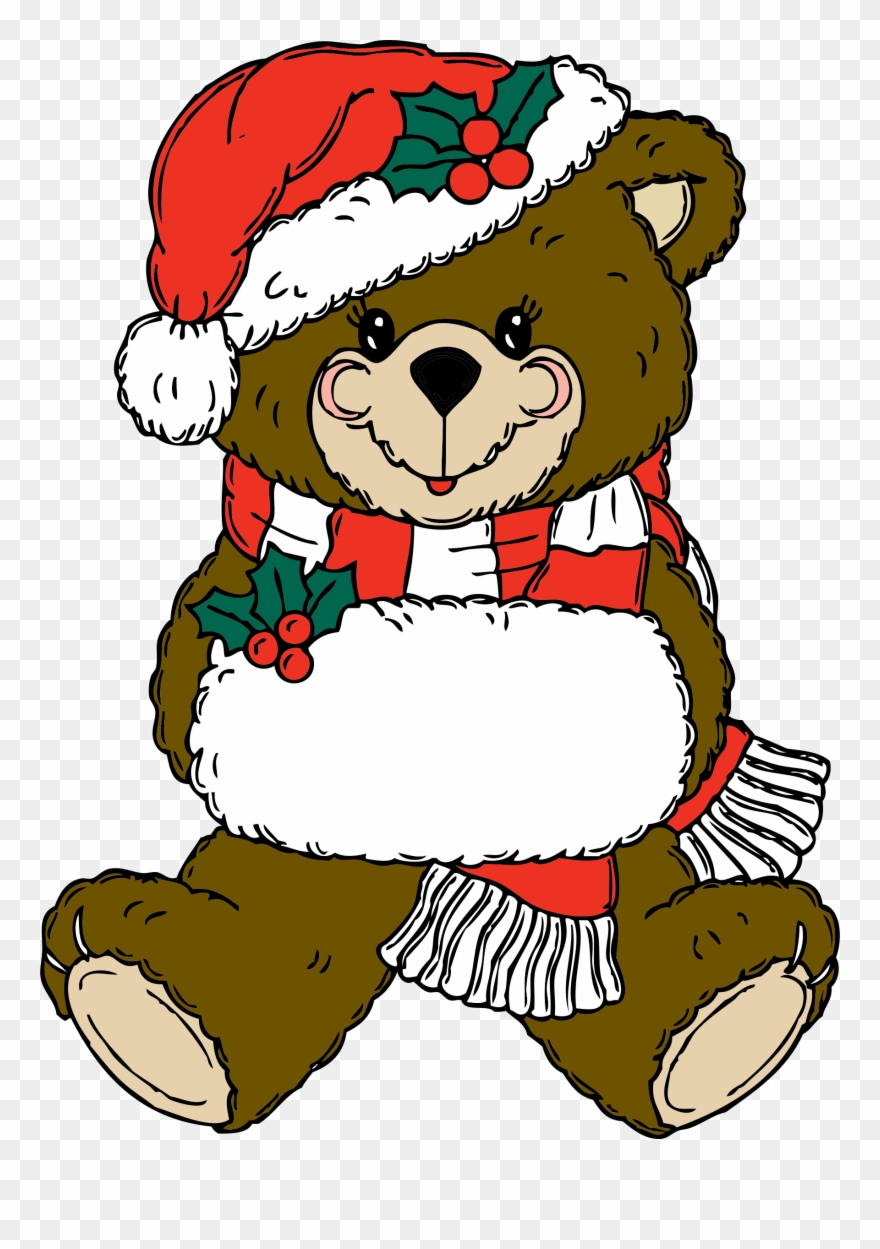 Teddy Bear Clipart Holiday - Christmas Cartoon Teddy Bear - Png Download