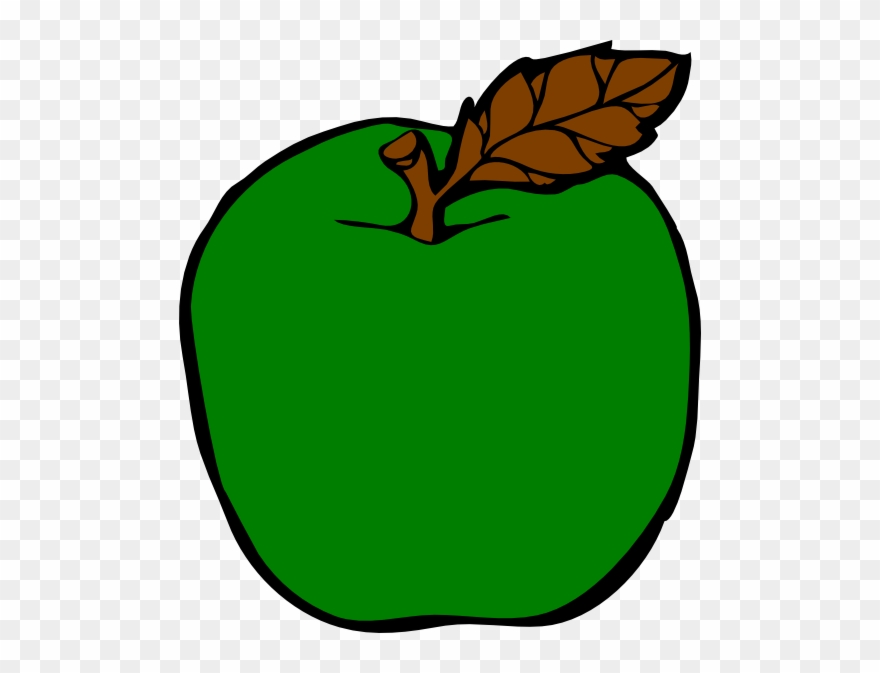 Green Apple Clip Art At Clipartimage - Apple Drawing Black And White - Png Download