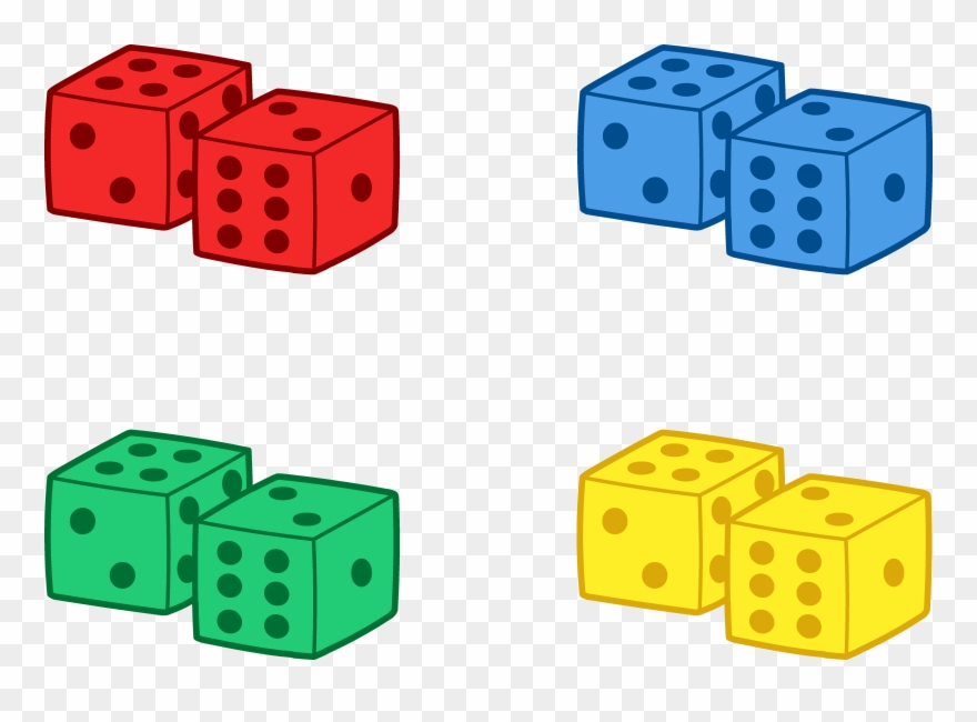 Set Of Colorful Playing Dice - Set Of Objects Clipart - Png Download