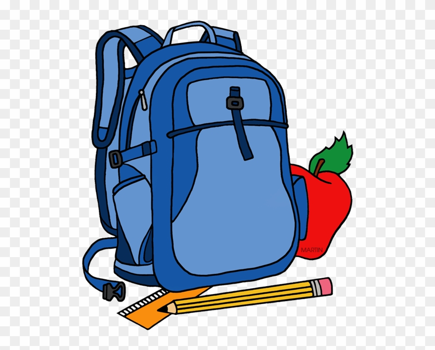 School Clip Art By Phillip Martin Backpack - Backpack Image Clip Art - Png Download