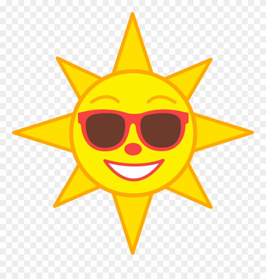 No Copyright Cliparts - Cute Sun With Sunglasses - Png Download