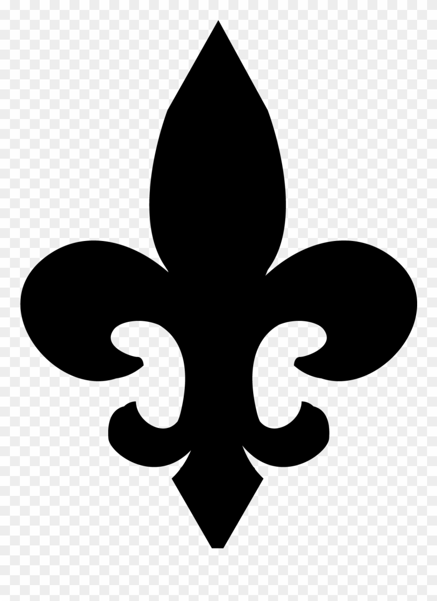 Black Fleur De Lis Vector Clip Art - Silueta De Flor De Lis - Png Download