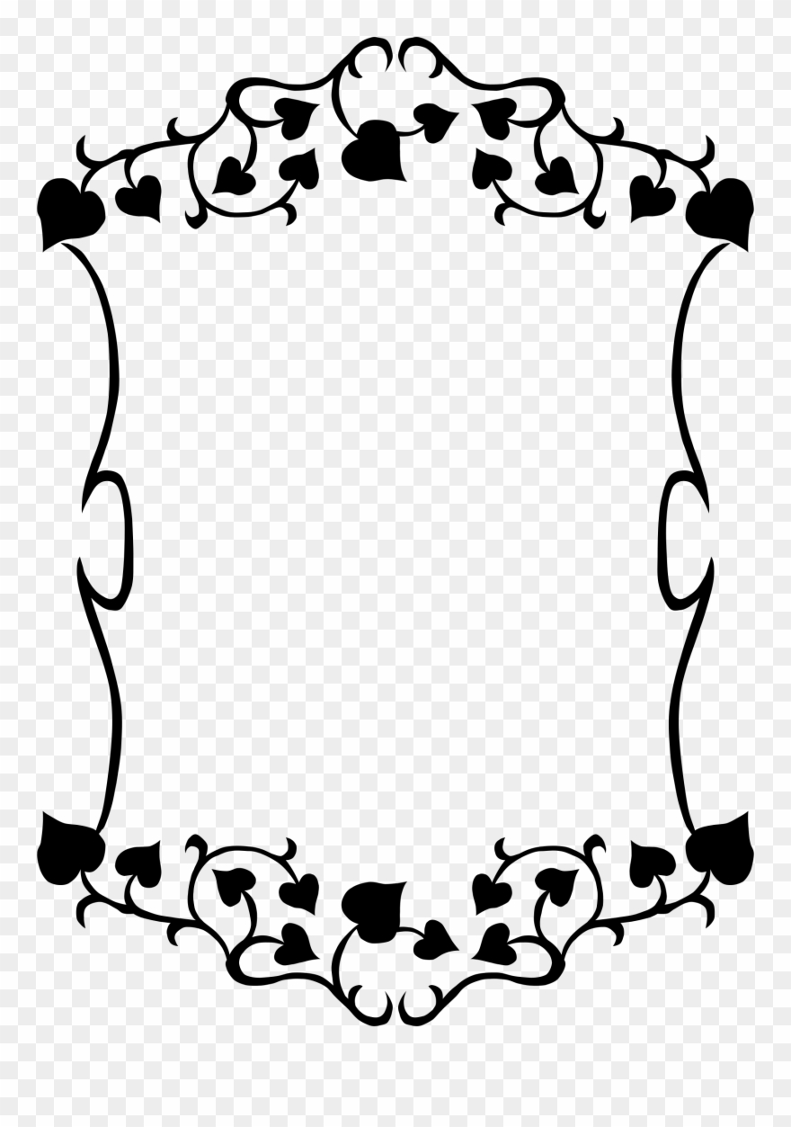 Garden Sign Ivy Border B&w - Png Border Design Black And White Clipart