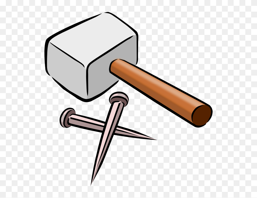 Snarkhunter Hammer And Nails Clip Art Free Vector - Hammer And Nails Cartoon - Png Download