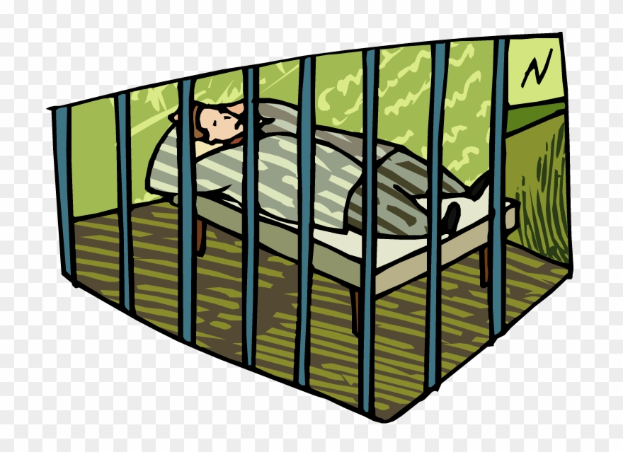 Jail Cell Clip Art - Un Hombre En Una Celda Para Dibujar - Png Download