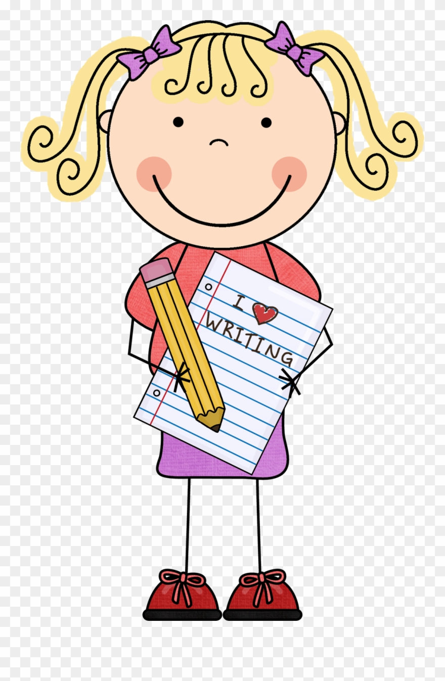 Girls Word Cliparts - Clipart Writing Kids - Png Download