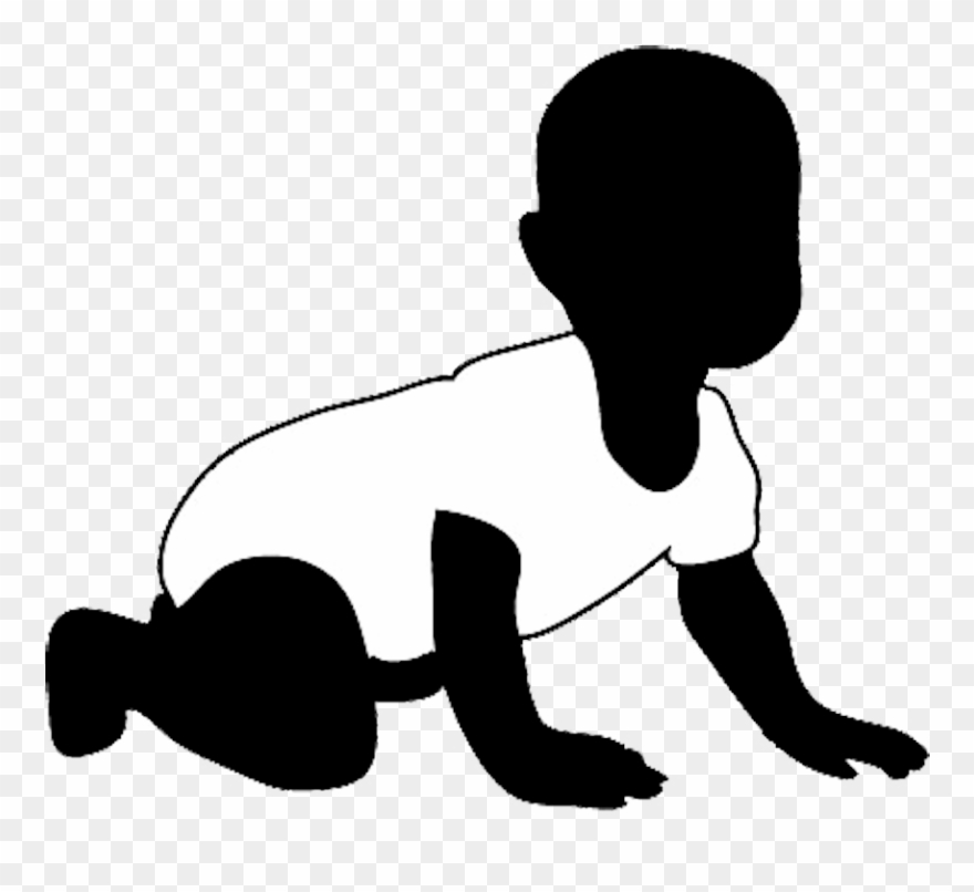 Giraffe Silhouette Clip Art - Crawling Baby Silhouette Png Transparent Png
