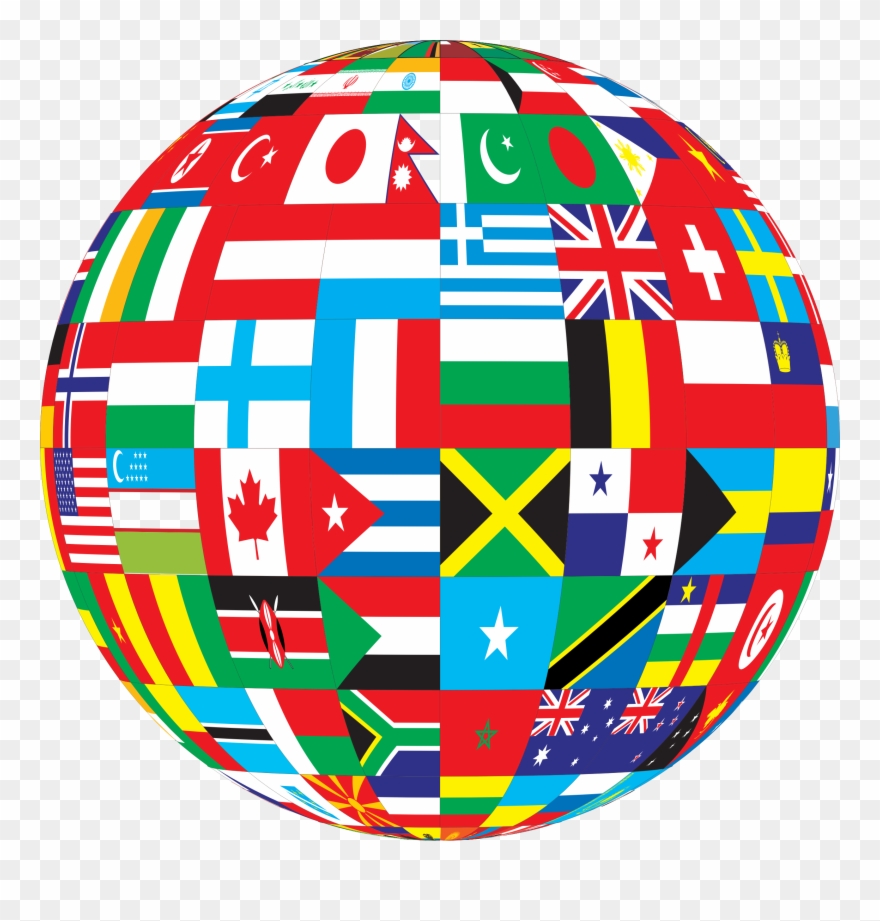 The History Of My - Globe With Flags Icon Clipart