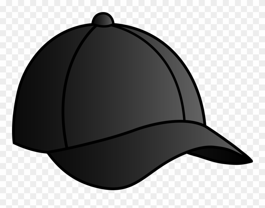 Baseball Hat Black Baseball Cap Free Clip Art - Black Baseball Cap Cartoon - Png Download