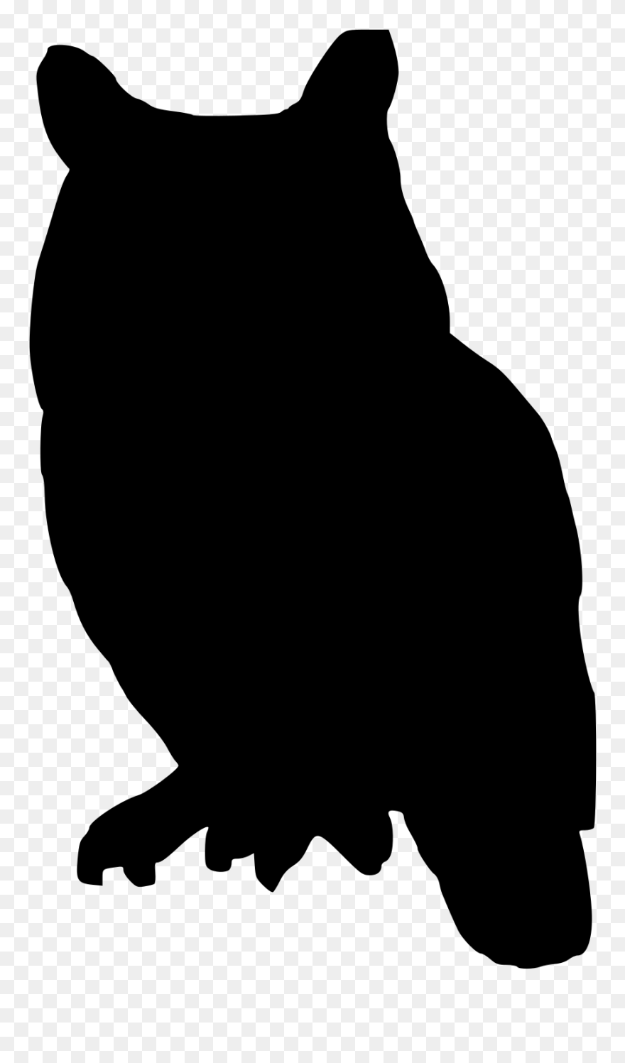 Owl Silhouette Drawing Art Bird - Silhouette Of Owl Clip Art - Png Download