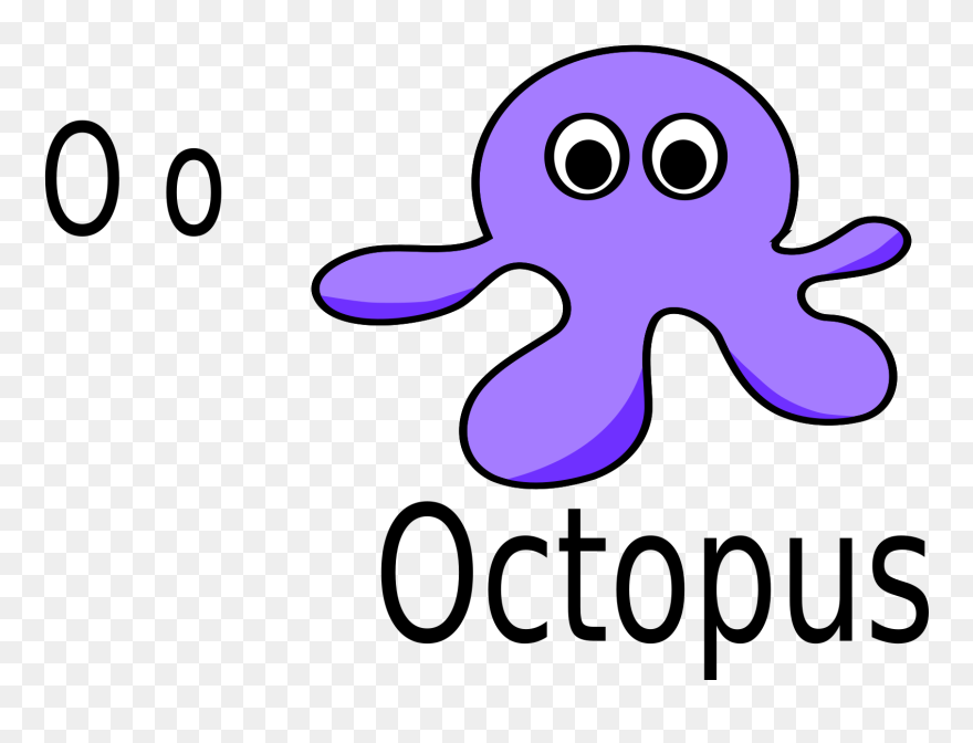 Clip Art O For Octopus Svg - Cartoon Octopus - Png Download