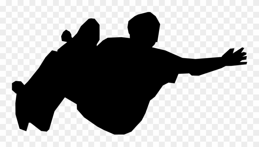 Skateboarding Trick Girl Distribution Company Computer - Black And White Skateboarder Clip Art Transparent - Png Download