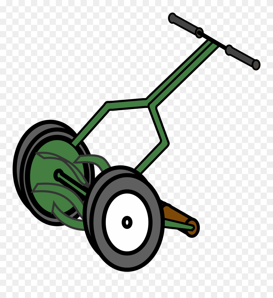 Lawn Mower Clip Art - Cartoon Push Lawn Mower - Png Download