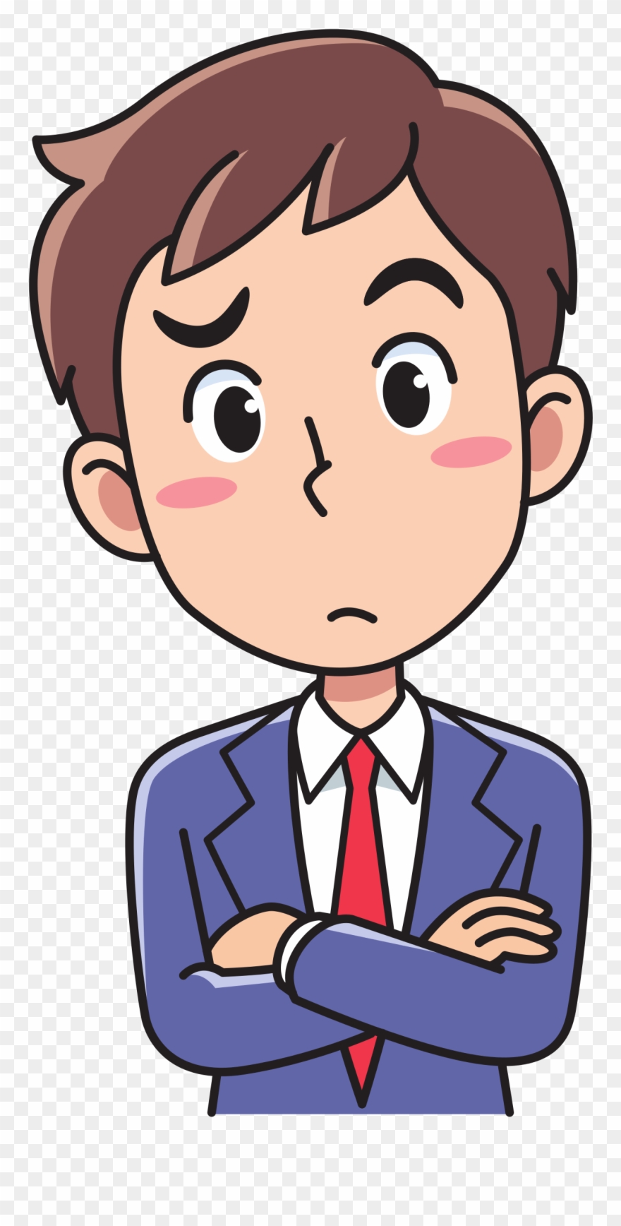 Picture Library Library Business Man Thinking Big Image - Man And Woman Cartoon Thinking Clipart