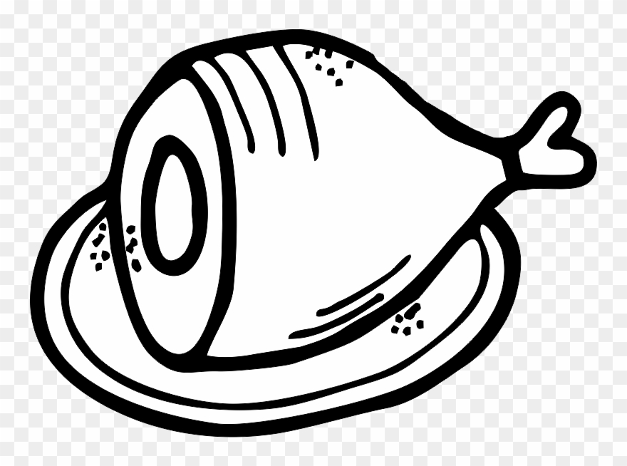 Clipart, Ham Clipart Ham Svg Royalty Free Free Download - Clip Art Black And White Ham - Png Download