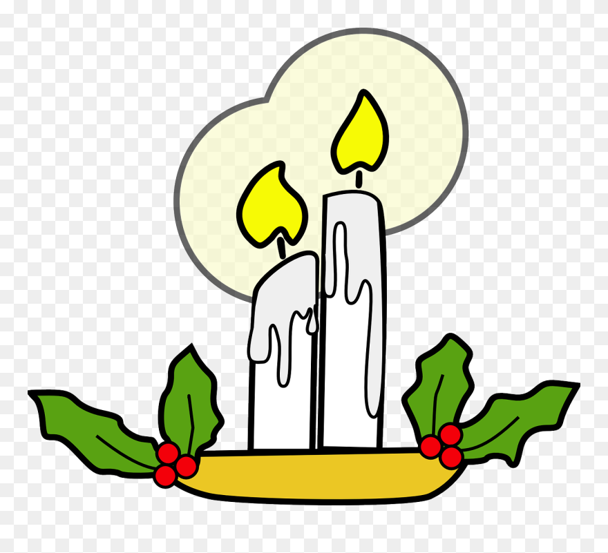 Merry Christmas Logo Clip Art - Christmas Candles Clip Art - Png Download