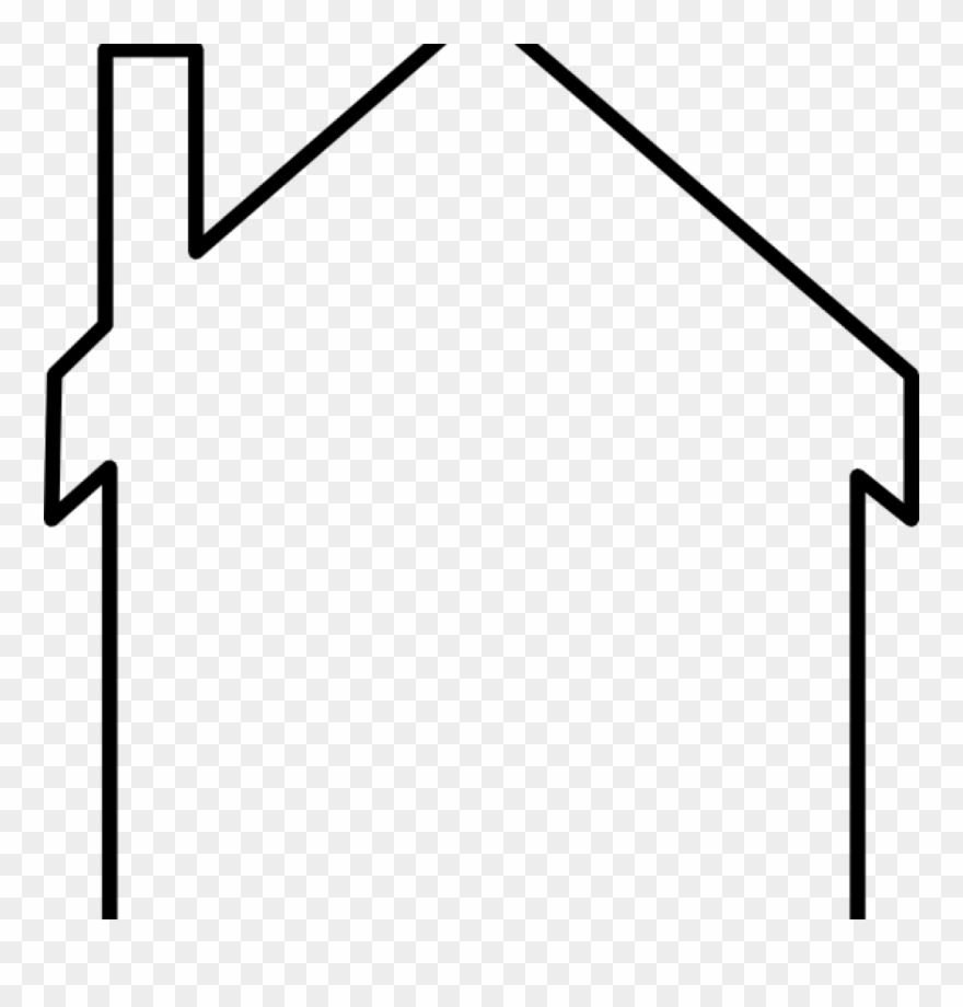 House Outline Clipart Black And White Panda Free History - House Outline Cartoon - Png Download