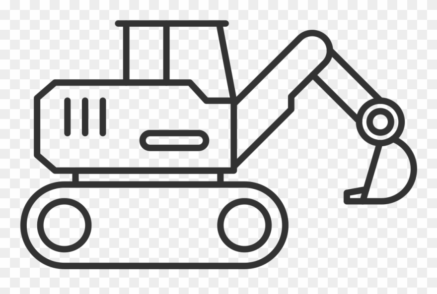 Equipment Hire Dajwood View Our Full List - Excavator Clip Art Black And White - Png Download