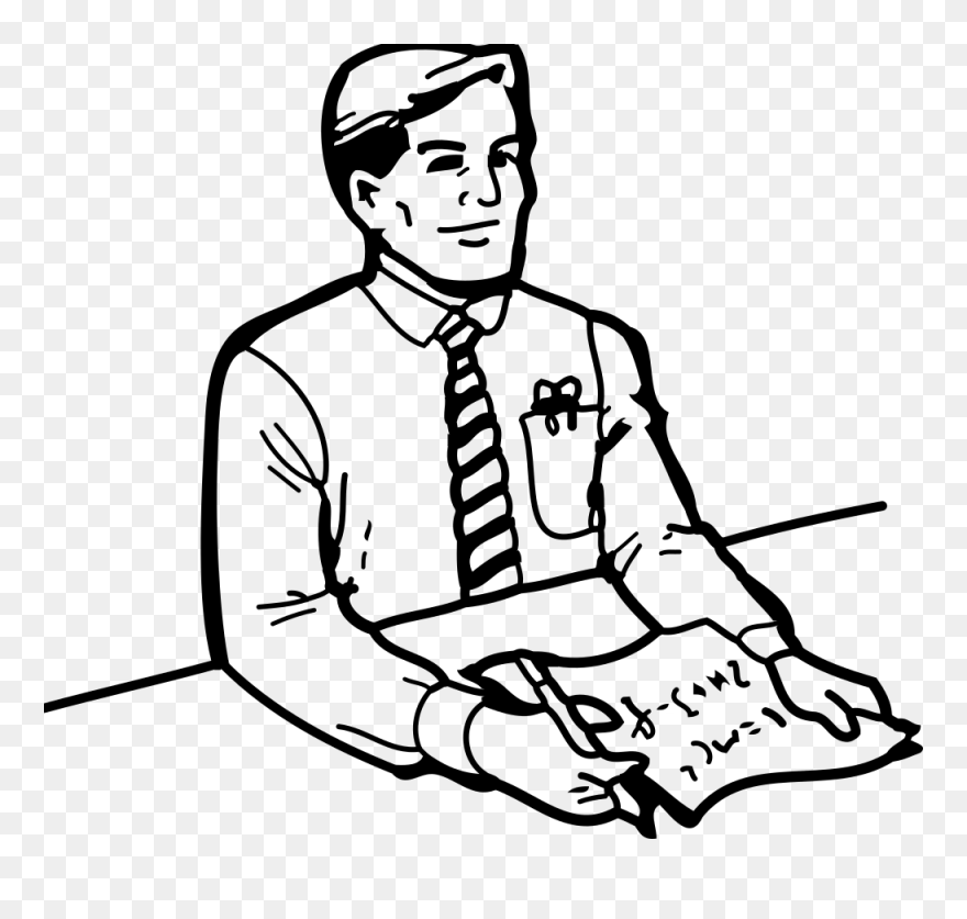 Black And White Clip Art Man - Png Download
