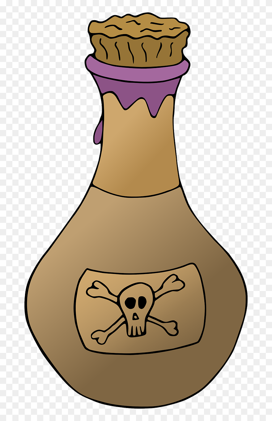 Bottle Of Poison Colouring Pages - Poison Bottle Clip Art - Png Download