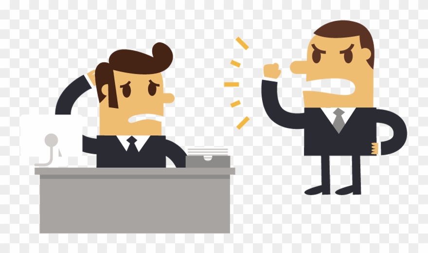 Businessman Cartoon Boss Man Angry At An Employee - Boss Cartoon Png Clipart