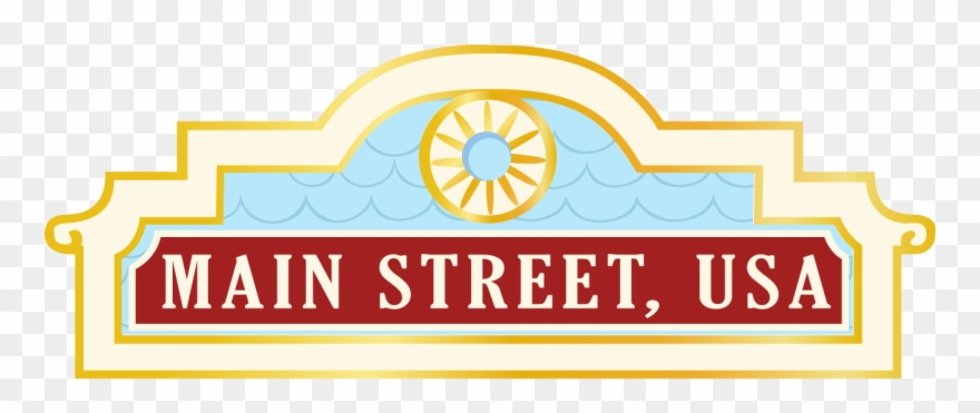 Disneyland Clipart America Florida - Main Street Usa Disney Logo - Png Download