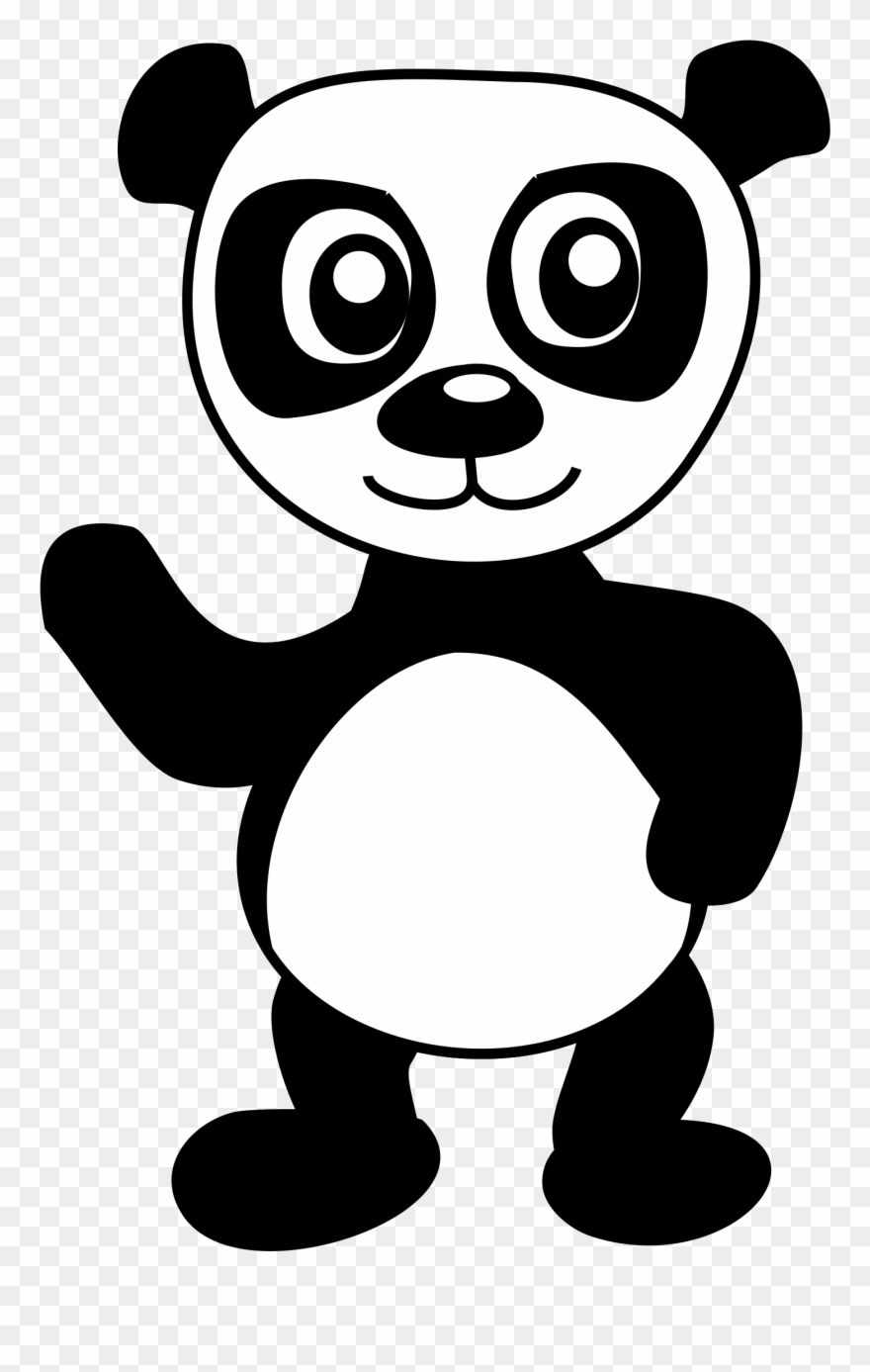 Black Bear Clipart White Background - Panda Bear Clip Art - Png Download