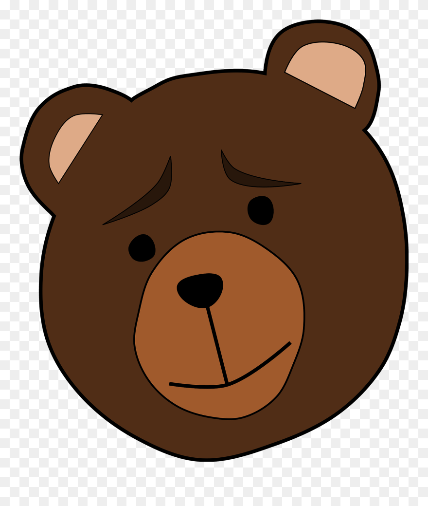 American Black Bear Giant Panda Polar Bear Grizzly - Sad Bear Face Cartoon Clipart