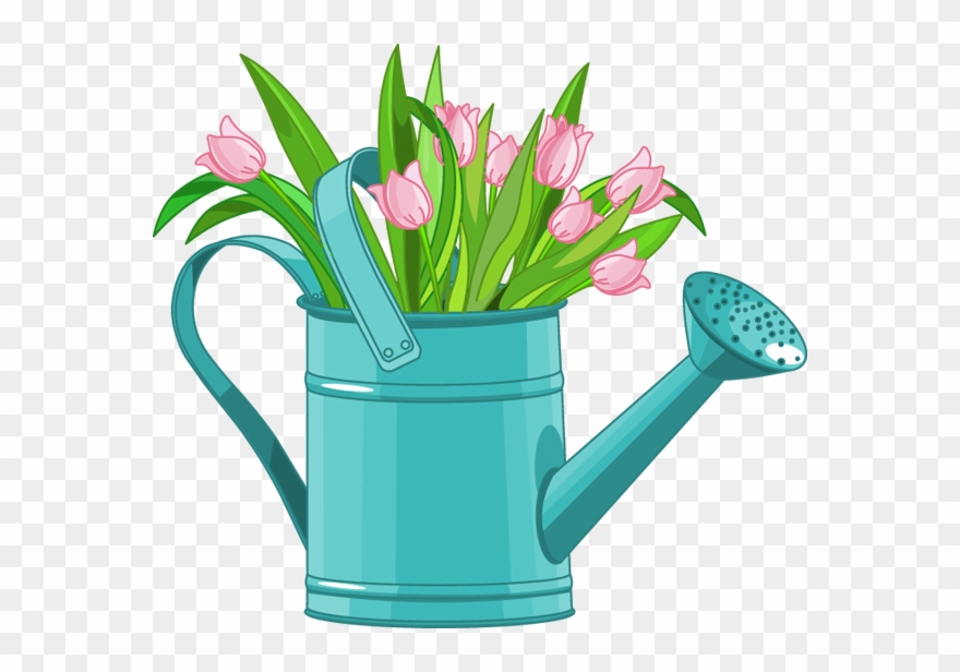 Flower Clip Art And Poetry - Flower Watering Can Clipart - Png Download