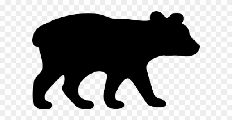 Black Bear Clipart Wildlife - Baby Bear Silhouette Clipart - Png Download