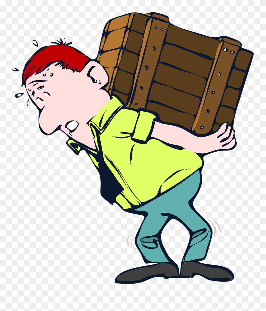 Hardworking Cliparts Man Carrying Heavy Load Clipart Png Download