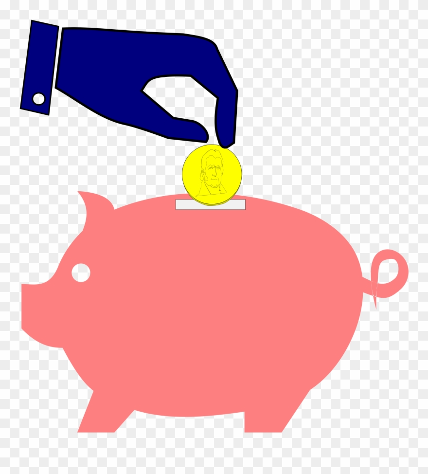 Bank Clipart Microsoft Clip Art Of 3 Clipartwork - Piggy Bank Coin Clipart - Png Download
