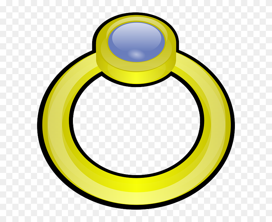 Golden Ring With Gem Clip Art At Vector Clip Art Clipartcow - Ring Clip Art - Png Download