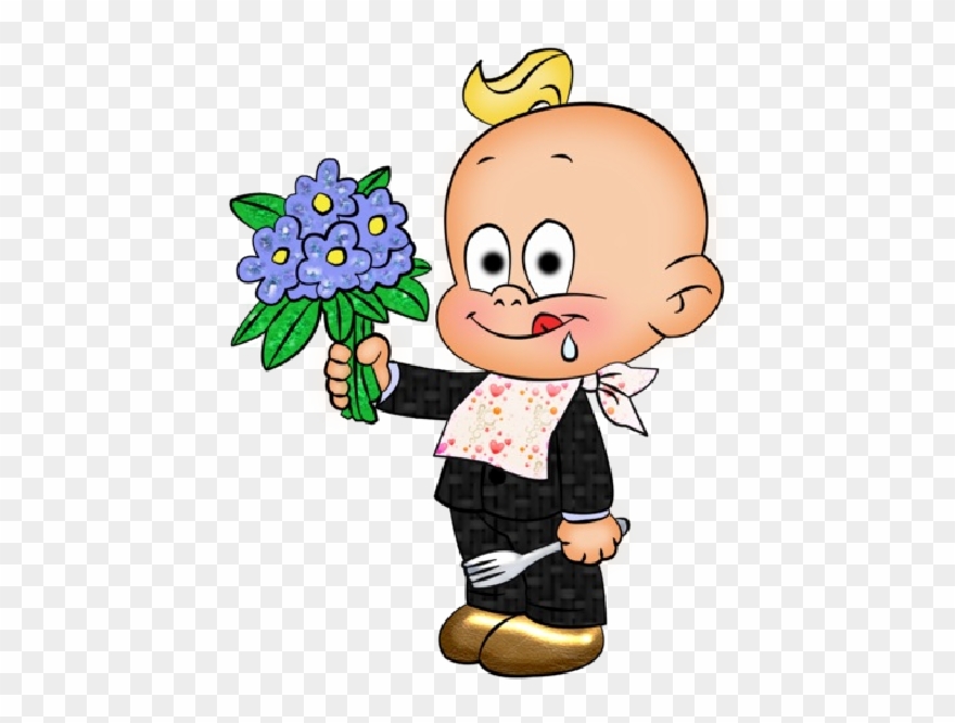Cute Baby With Flowers Cartoon Clip Art Images Are - Карапузы Пнг - Png Download