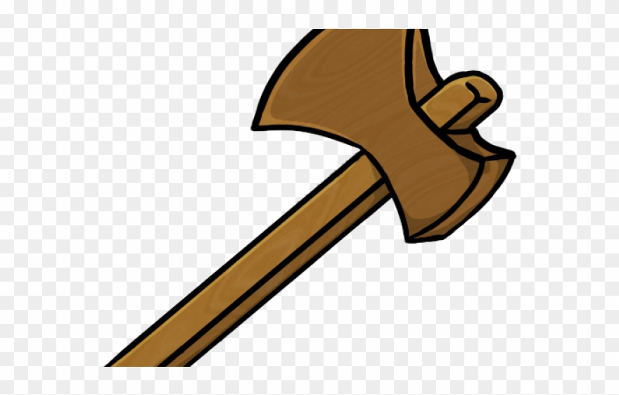 Axe Clipart Wood Piece - Minecraft Wooden Axe Icon - Png Download