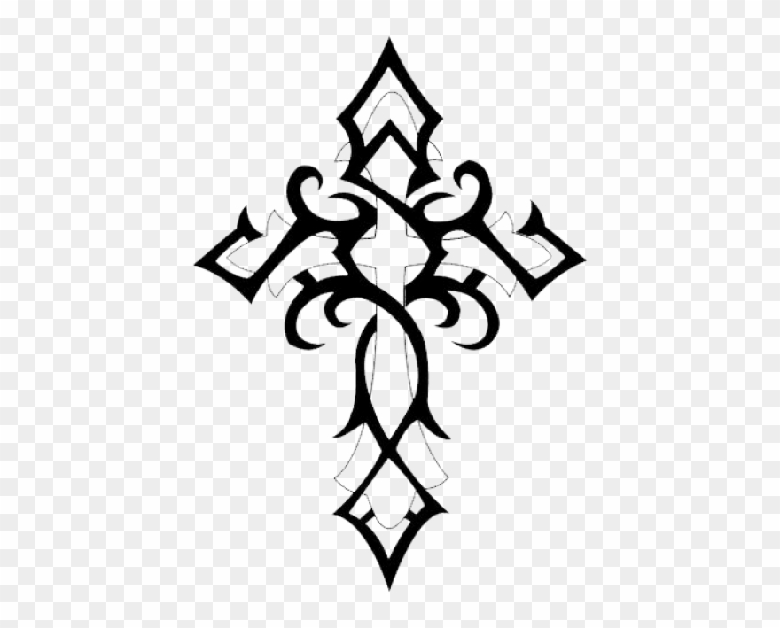 Cross Tattoos Clipart Transparent Background - Tribal Cross Tattoo - Png Download