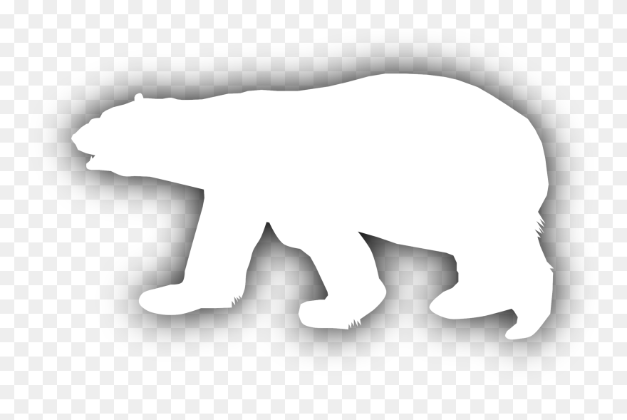 Clipart - Polar Bear Silhouette Clipart - Png Download