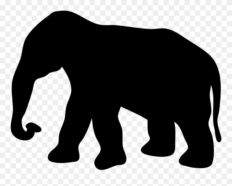 Giraffe Head Silhouette Clip Art Clipart Panda - Elephant Silhouette - Png Download