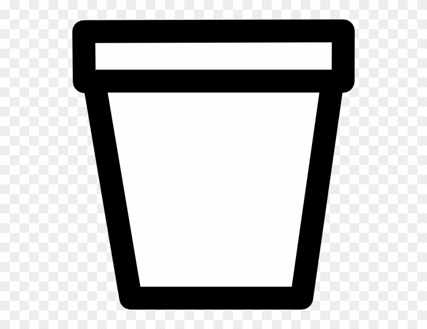 Flower Pot Outline Clip Art - Flower Pot Outline Clipart - Png Download