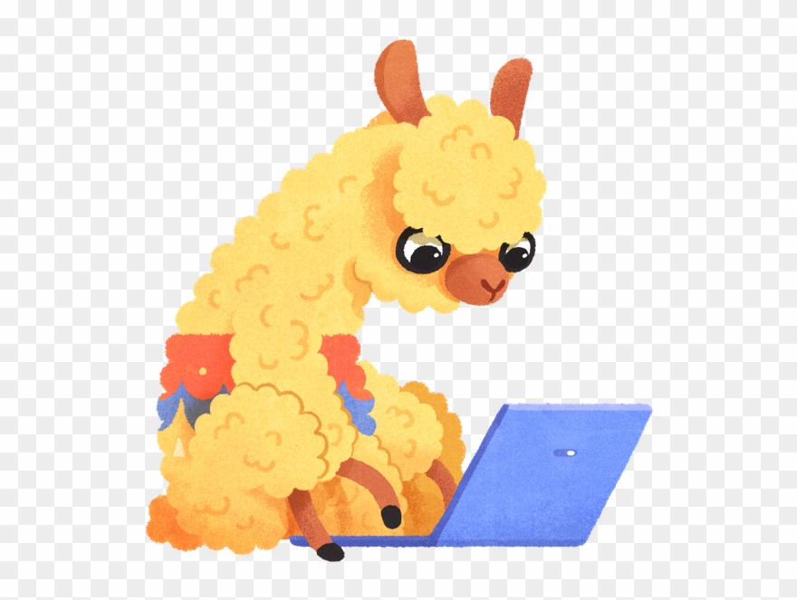 Illustration Of An Alpaca Searching For Awesome Getaways - Alpaca Clipart