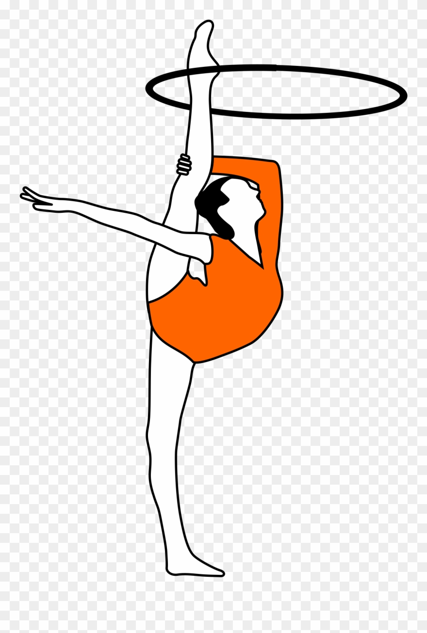 Gymnast Clipart Person Balance - Jimnastik Yapan Kiz Cizimi - Png Download